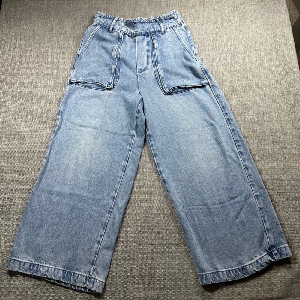 YFB Young Fabulous & Broke Wide Leg Denim Pants Womens Medium Blue  Boho